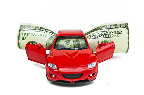 Red car and cash